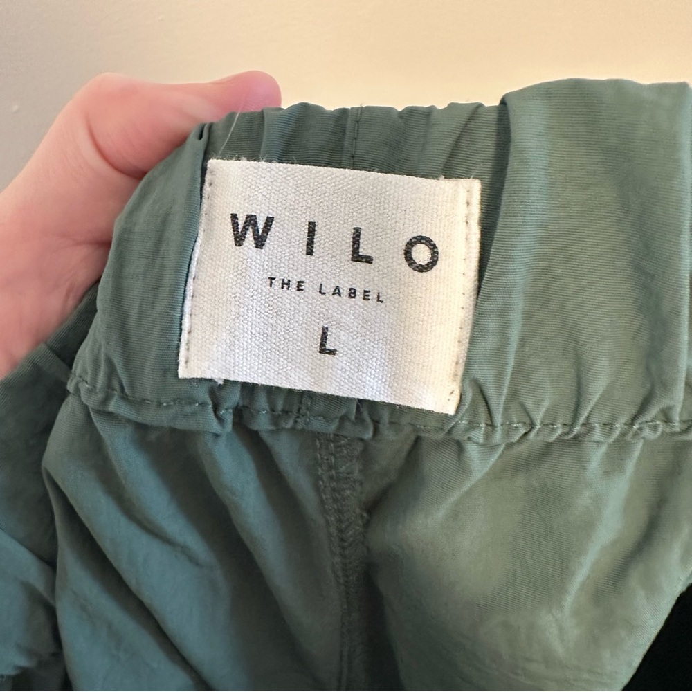 Anthropologie Wilo the Label Cargo Army Green Athleisure Track Pants - Picture 2 of 6